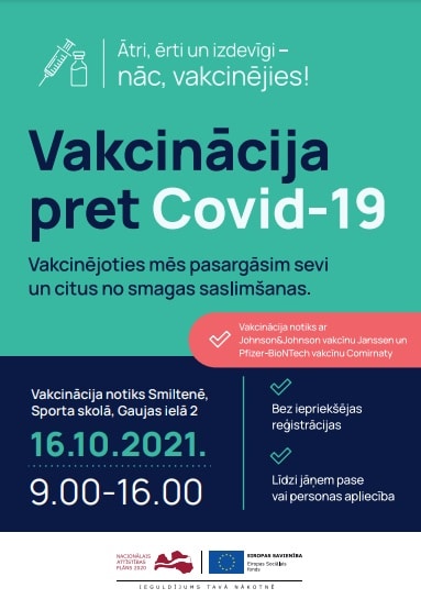 Izbraukuma vakcinācija pret Covid-19 Smiltenē